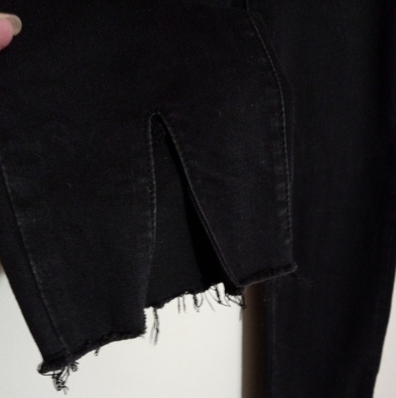 Leith high rise black jeans with front hem splits women's size 30 - Picture 3 of 9